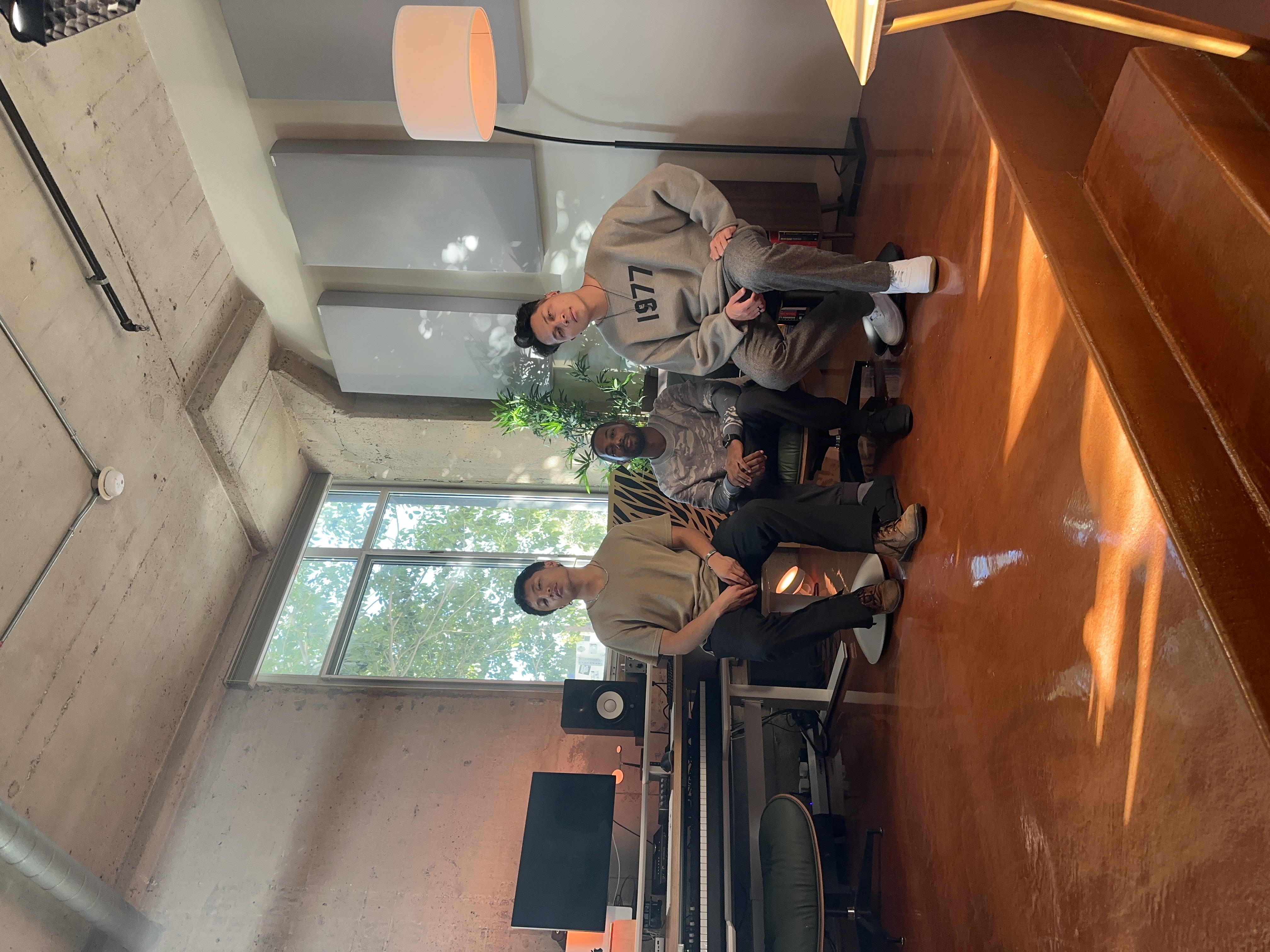 Behind the scenes — the crew in the studio