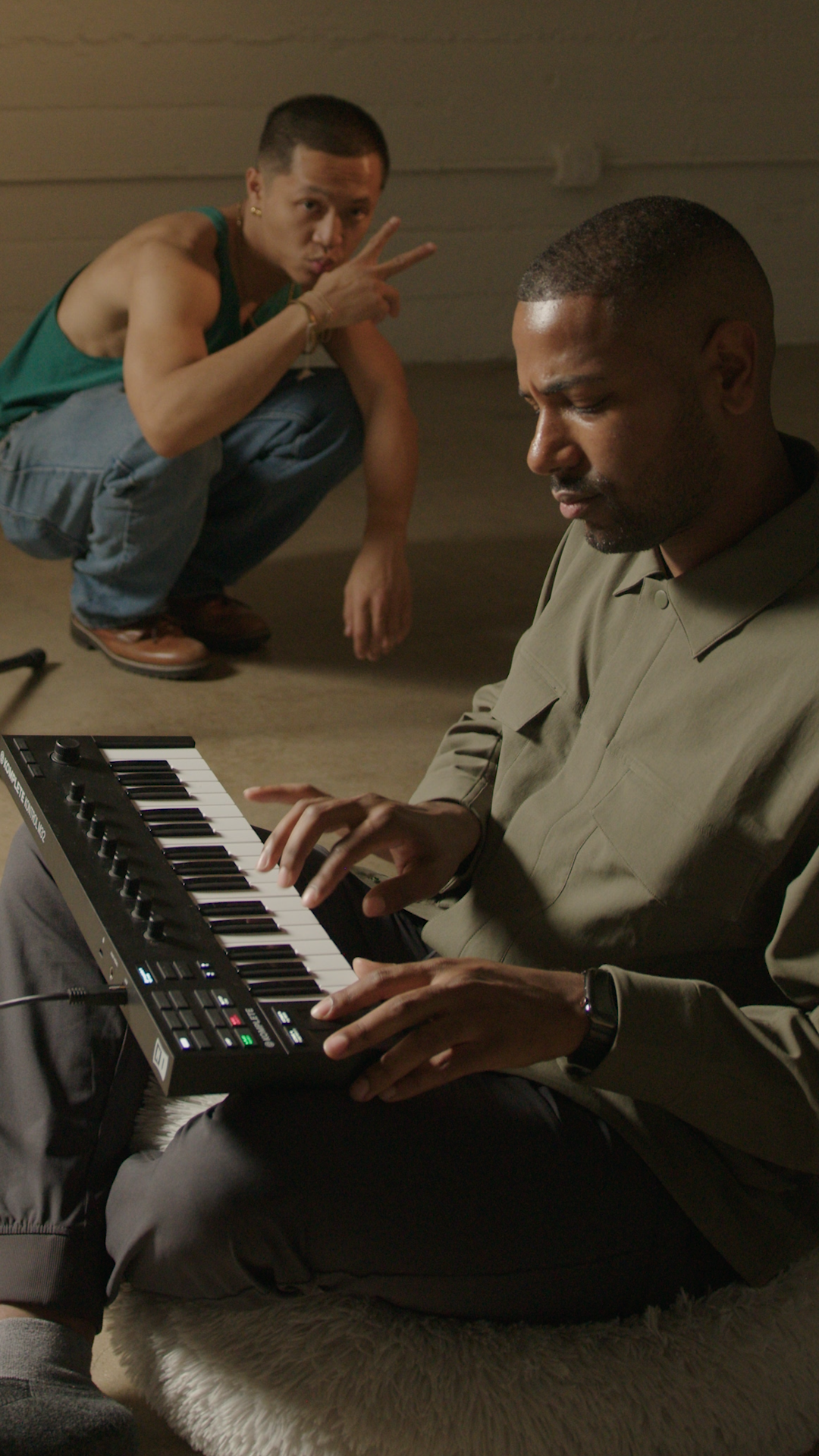 Behind the scenes — duo at the keyboard